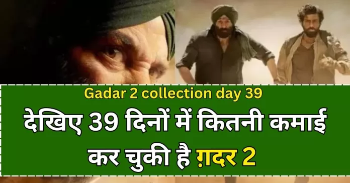Gadar 2 Box Office Collection Day 39 Sacnilk Worldwide Collection, gadar 2 day 39 collection sacnilk in hindi, in india worldwide collection
